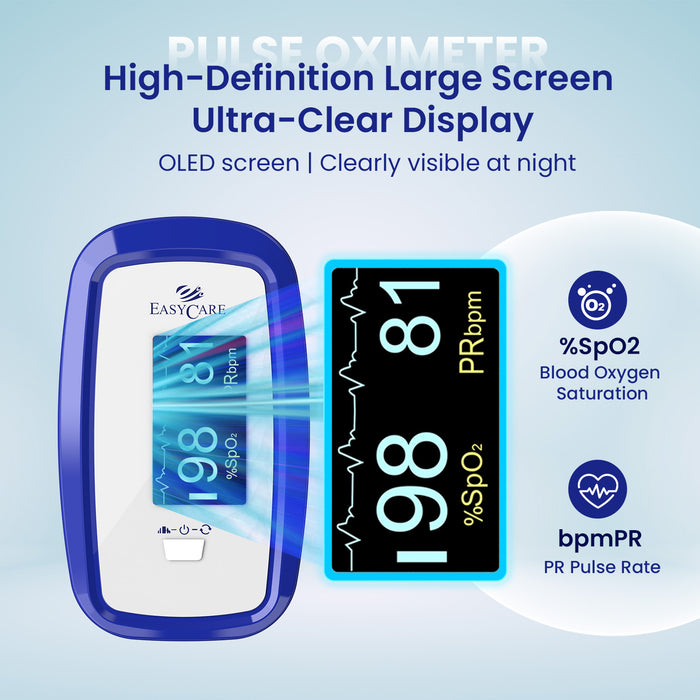EASYCARE Fingertip Pulse Oximeter | SpO2 & Pulse Rate Monitor for Home & Clinical Use | Oxygen Saturation Level Checker