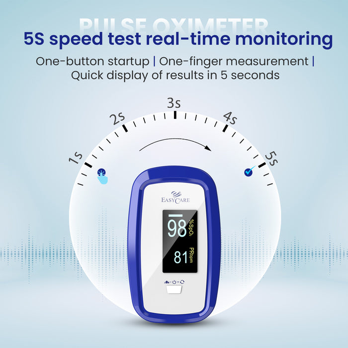 EASYCARE Fingertip Pulse Oximeter | SpO2 & Pulse Rate Monitor for Home & Clinical Use | Oxygen Saturation Level Checker