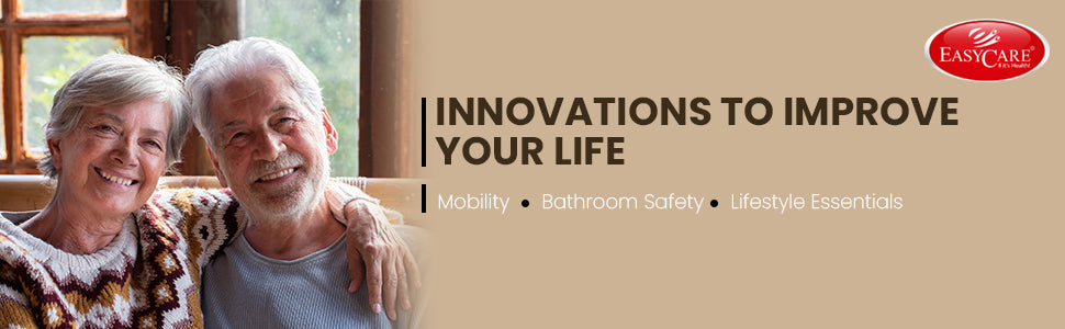 Advertisement for Eastcare with an elderly couple and text about product innovations.