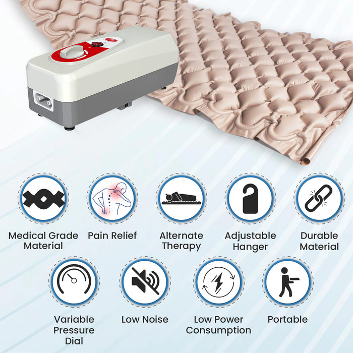 Anti Decubitus Medical Air Bubble Mattress – King Size Beige, CE Approved, Silent Pump, Energy Efficient – EasyCare India