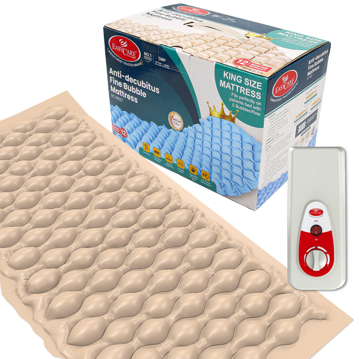 Anti Decubitus Medical Air Bubble Mattress – King Size Beige, CE Approved, Silent Pump, Energy Efficient – EasyCare India