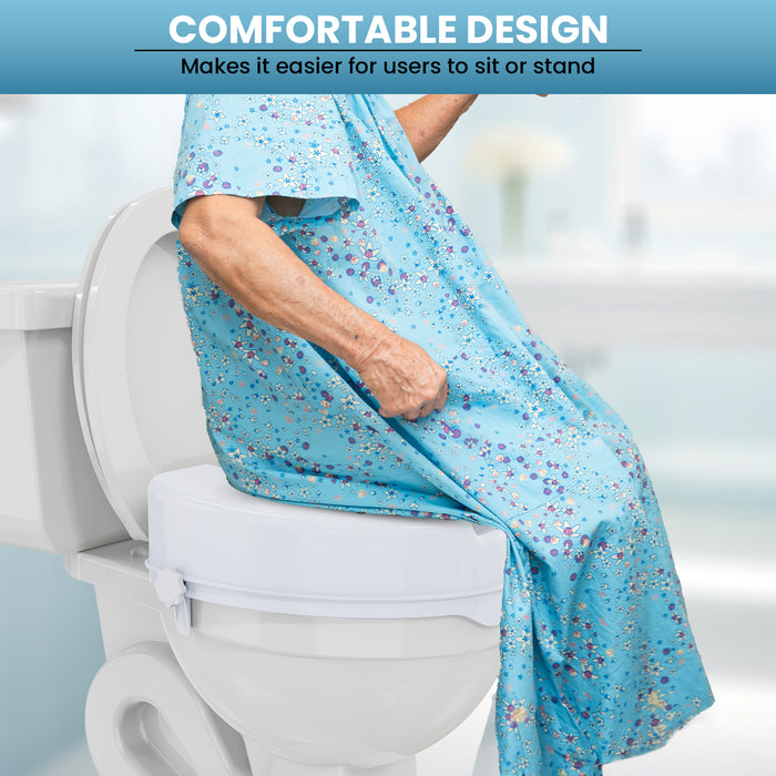 EASYCARE (EC7060C4) Toilet Seat Riser with Safe Lock (Adds 4" to Height of Toilet)