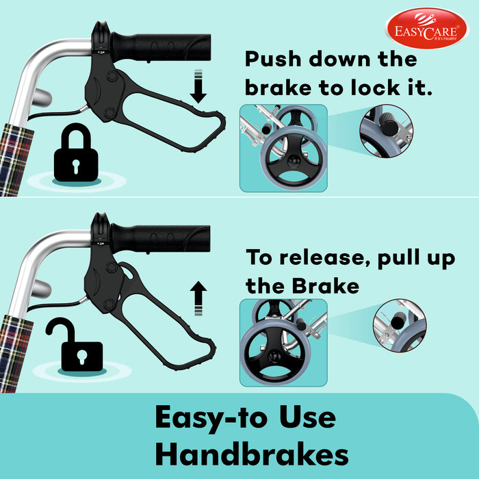 Easy to Use Handbrakes for Wheelchair – Push Down to Lock, Pull Up to Release for Safety and Control