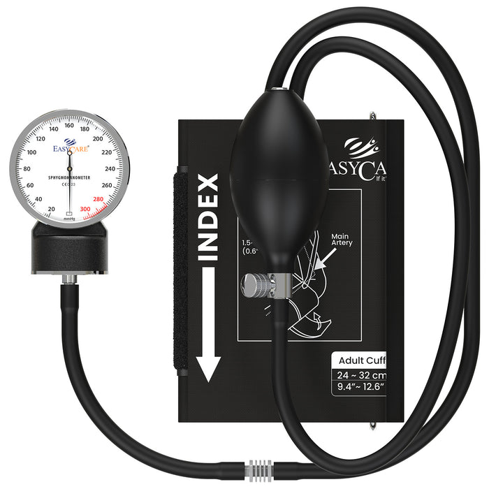 EASYCARE Aneroid Blood Pressure Monitor with Dial Gauge, Stethoscope, and Latex-Free Arm Cuff for Manual BP Measurement