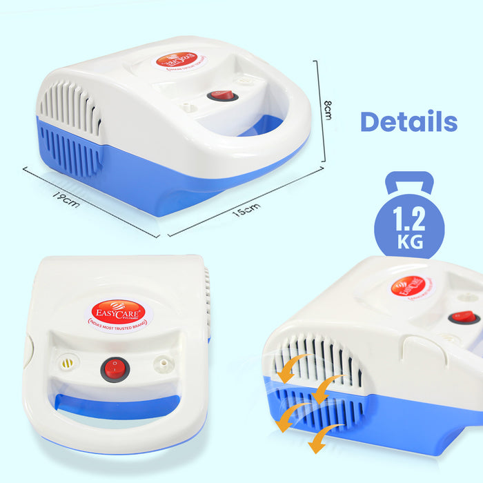 EASYCARE EC7225 Portable Nebulizer Machine Dimensions | Compact Asthma Breathing Machine for Home Use
