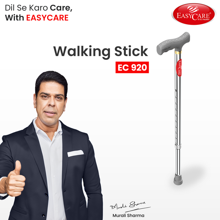 EASYCARE walking stick with a man giving a thumbs up on a white background