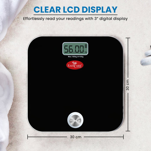 EC3321 Digital Weighing Scale – 3-Inch Clear LCD Display, Battery-Free, Auto-Zero & Auto-Off, 180kg Capacity, Anti-Skid Base, German Technology