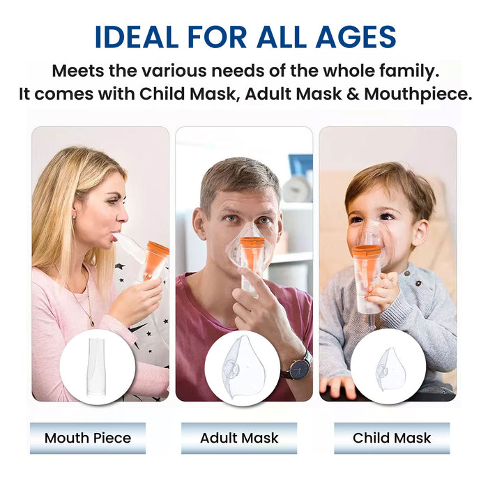 EASYCARE EC7200 Compressor Nebulizer Machine – Asthma & COPD Relief for Adults & Children | Full Kit with Masks & Filters | Quiet & Portable
