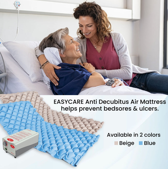 EasyCare EC6021 Anti Decubitus Air Bubble Mattress with Pump for Bedridden Patients | Medical Grade