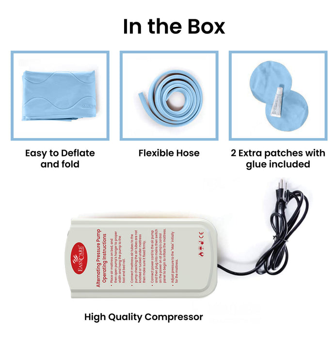 EasyCare EC6021 Anti Decubitus Air Bubble Mattress with Pump for Bedridden Patients | Medical Grade
