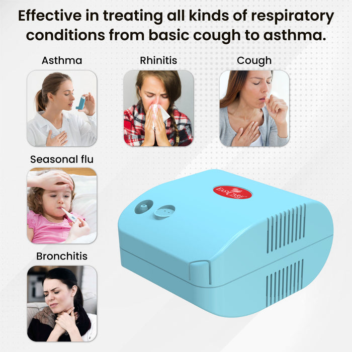 EASYCARE EC7200 Compressor Nebulizer Machine – Asthma & COPD Relief for Adults & Children | Full Kit with Masks & Filters | Quiet & Portable