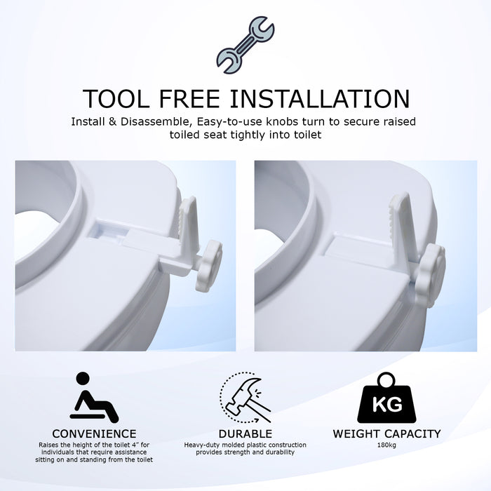 Easy to install toilet seat raiser