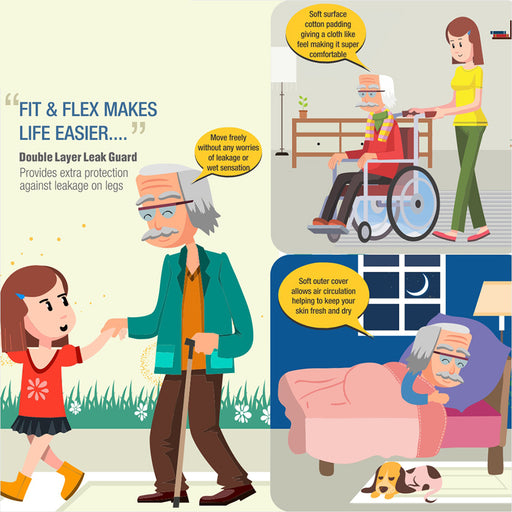 Kid & Women taking care of Old men