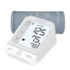 Blood pressure monitor with digital display on a white background