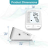 Blood pressure monitor with dimensions displayed on a white background