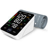 Blood pressure monitor with digital display on a white background