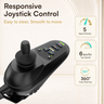 Joystick control with speed and steering features on a beige background