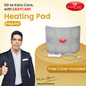 EASYCARE fabric heating pad with a man giving a thumbs up on a beige background
