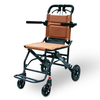 EASYCARE Portable Mild Steel Traveling Wheelchair with 105 kg Weight Capacity, Attendant Brake, Safety Belt, Back Pocket, Carry Bag, and Smooth Mobility for Travel (EC9005)