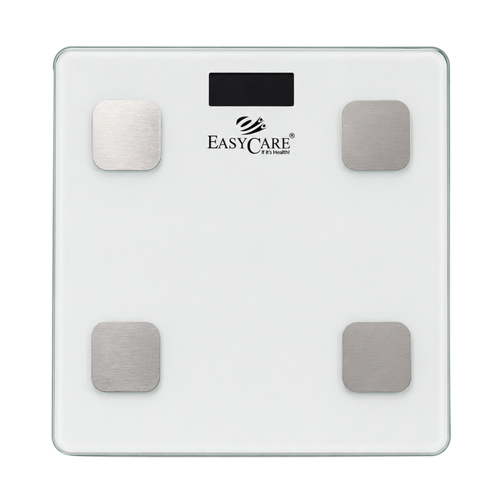 EASYCARE Smart BMI Weighing Scale for Adults | 21 Body Composition Parameters | Bluetooth Smart Sync with App | 180 kg Capacity | Digital Weight & Body Fat Monitor - White