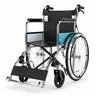 Wheelchair with blue accents on a white background