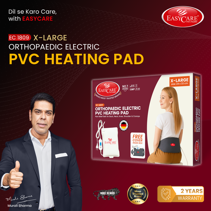 EASYCARE XL PVC Orthopaedic Heating Pad with 3 Heat Levels | Electric Heating Pad for Back, Neck & Muscle Pain Relief | 3m Cord (24 × 33 cm)