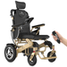 Electric wheelchair with remote control on a white background
