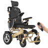 Electric wheelchair with remote control on a white background