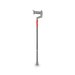 Cane with gray cane tip and red label on a white background