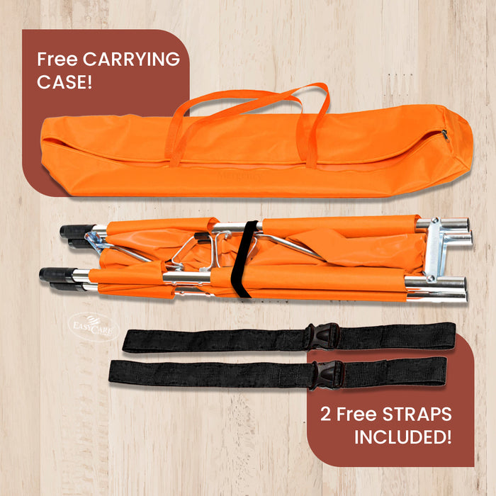 EASYCARE (ECF002) Aluminum 2-Fold Stretcher for Medical & Hospital (Easy To Carry)