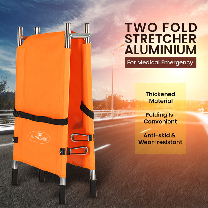 EASYCARE (ECF002) Aluminum 2-Fold Stretcher for Medical & Hospital (Easy To Carry)