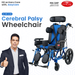 Blue wheelchair with a man giving a thumbs-up, featuring EasyCare branding.