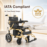 IATA compliant travel wheelchair with airplane in the background
