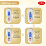 Instructional diagram showing heating levels of a heating pad with EasyCare branding.
