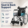 Wheelchair with comfortable seat and back support features on a white background