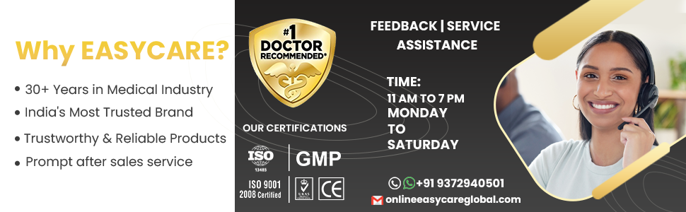 EASYCARE advertisement with contact information and certification logos.