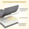 heating pad with text highlighting quick heating and reliable protection features.