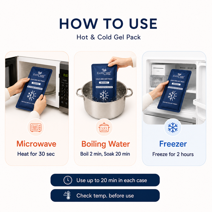 EasyCare Reusable Hot & Cold Therapy Gel Pack with Adjustable Strap