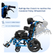 Cerebral Palsy wheelchair with recline feature on a light blue background