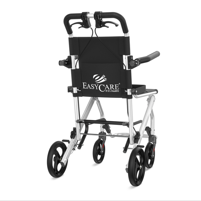 Portable Lightweight Traveling Wheelchair (8kg) with Attendant Brake & Carry Bag | Travel-Friendly, Indoor Use | 100kg Capacity, Adjustable Seat Belt, United Brake – Ideal for Elderly, Patients & Home Use (EC9002)