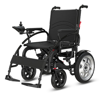EasyCare Carbon Arc Foldable Electric Wheelchair for Elderly & Patients, Automatic Power Wheelchair with 360° Joystick, Lightweight Aluminium Frame, 12-Inch Solid Wheels & 1 Year Warranty*