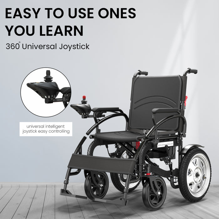 EasyCare Carbon Arc Foldable Electric Wheelchair for Elderly & Patients, Automatic Power Wheelchair with 360° Joystick, Lightweight Aluminium Frame, 12-Inch Solid Wheels & 1 Year Warranty*