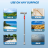 Cane with images of different terrains on a blue background