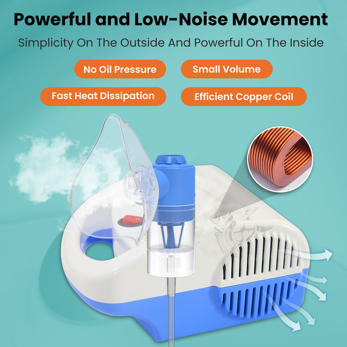 EASYCARE EC7225 Nebulizer Machine and Portable Respiratory Therapy Device for Fast and Effective Relief -Made In India - 1 Yr Warranty | For Both Adult and Kids