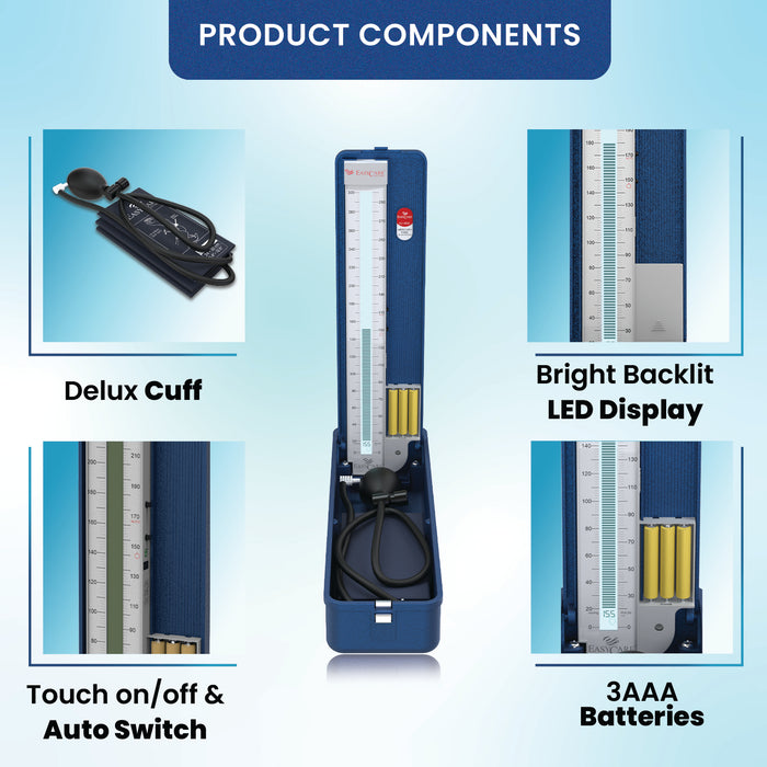 EASYCARE (EC9072) Mercury Free Sphygmomanometer | Semi-Automatic Blood Pressure Monitor