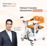 patient transfer chair with a man in a suit next to it, featuring EASYCARE branding.