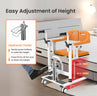 patient transfer chairwith hydraulic pedal for height adjustment in a home setting.