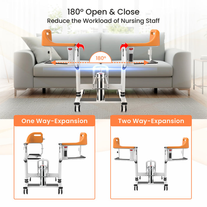 EASYCARE® Hydraulic Patient Transfer Lift Chair for Bed to Wheelchair Transfer | Manual Elderly Lifting Device with Adjustable Height | 150 kg Capacity