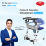 EASYCARE patient transfer wheelchair manual with a man in a blue suit on a light blue background
