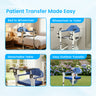 Product display with text 'patient transfer chair Made Easy' showing images of a transfer aid in various settings.